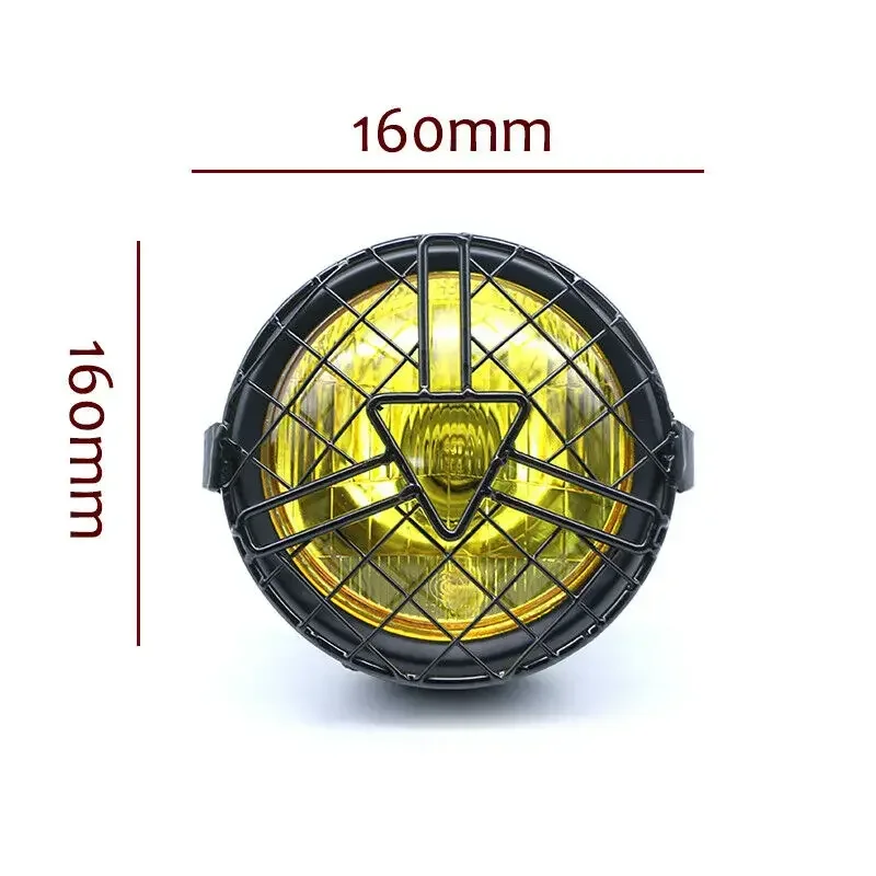 Motorcycle Side Mount Arrow Style Cover Clear Retro Headlight Cafe Racer Cruiser image 3