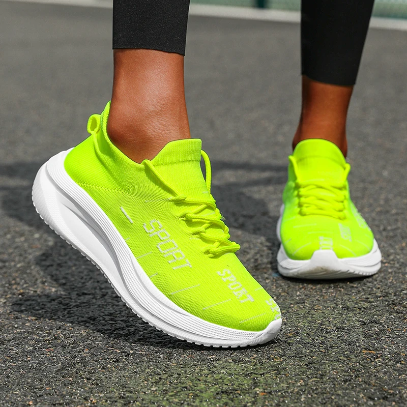 Neutral High-Tech Knitted Running Shoes 3D Airflow Mesh Quantum Cushioning Midsole for Gym Jogging Commuting Non-Slip Honeycomb view 6