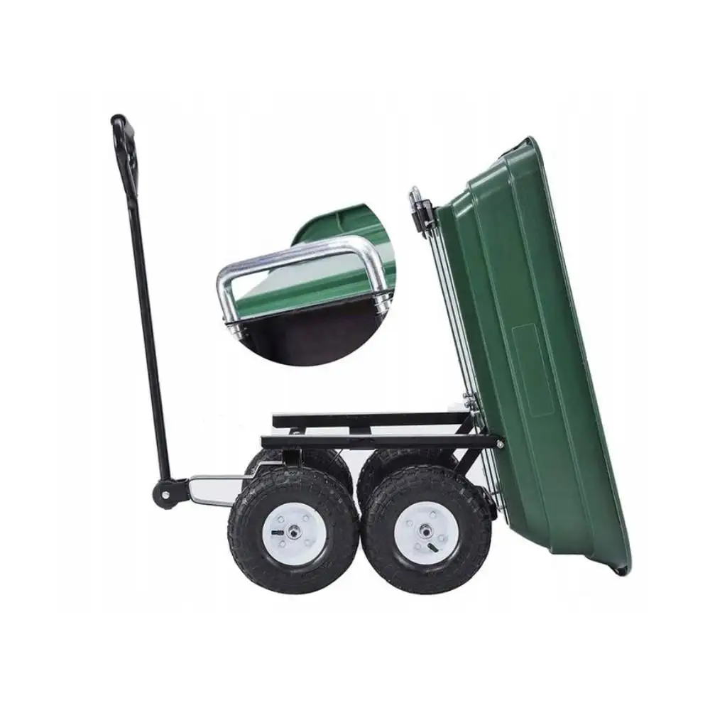 Customizable 4-Wheel Plastic Load Capacity 350kg Wheelbarrow Dump Truck Trailer Trolley with OEM Support