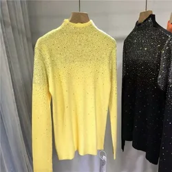 New In Autumn Winter Bling Knitwear Pullover Women's Sweater Long Sleeve Knitted Pull Femmes Woman Clothing