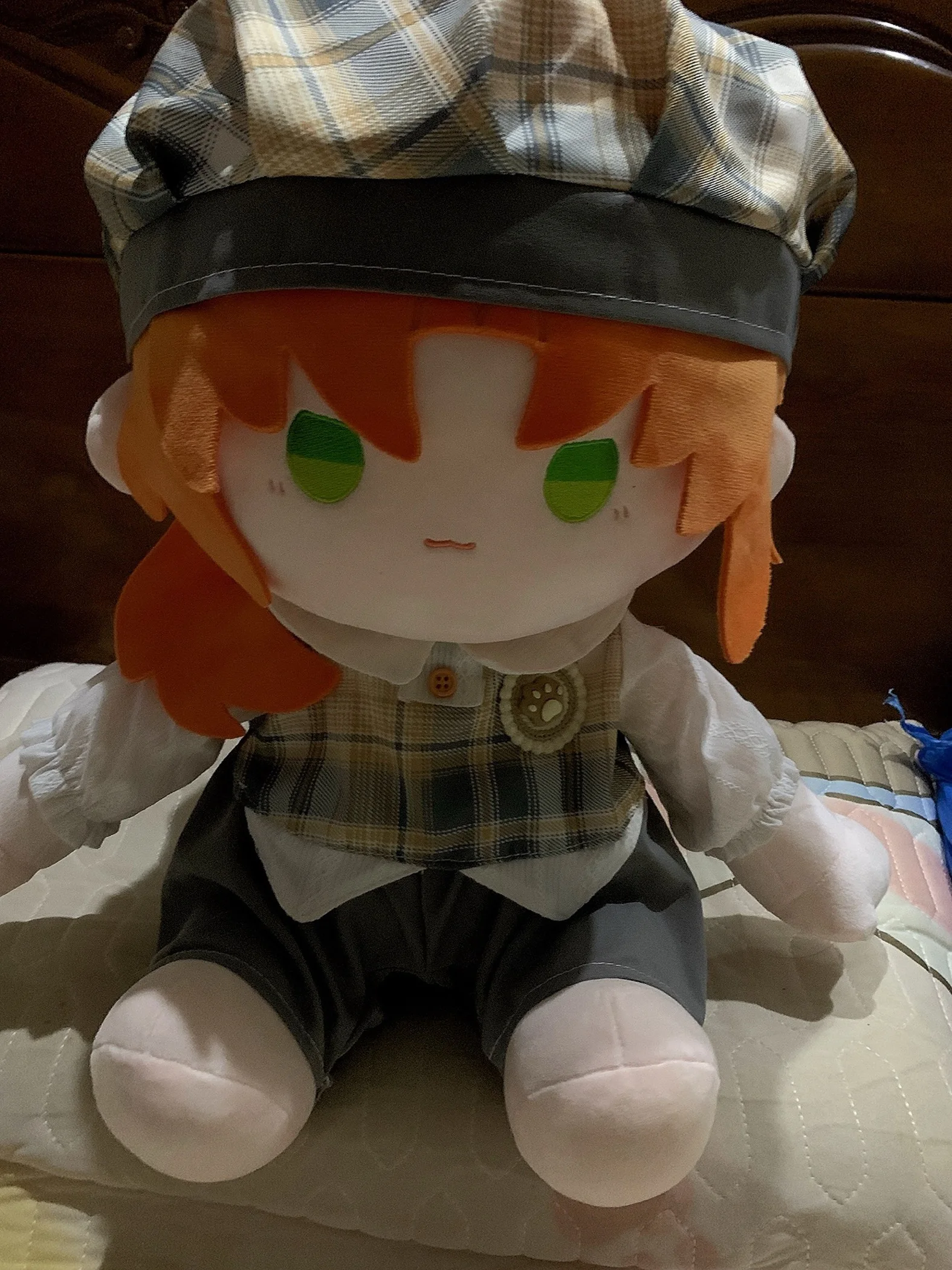 Stuffed 40CM Ensemble Stars! Leo Tsukinaga Sitting Posture Plush Cotton Toy COS Kids Adults Birthday Gifts or Fan Collection
