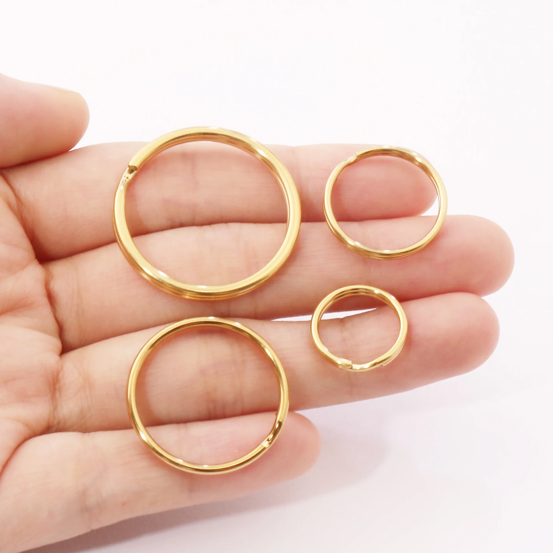 5pcs Stainless Steel Round Blank Keyring Split Ring For DIY Keychain Pendant Car Keys Bag Hanging Jewelry Making Accessories