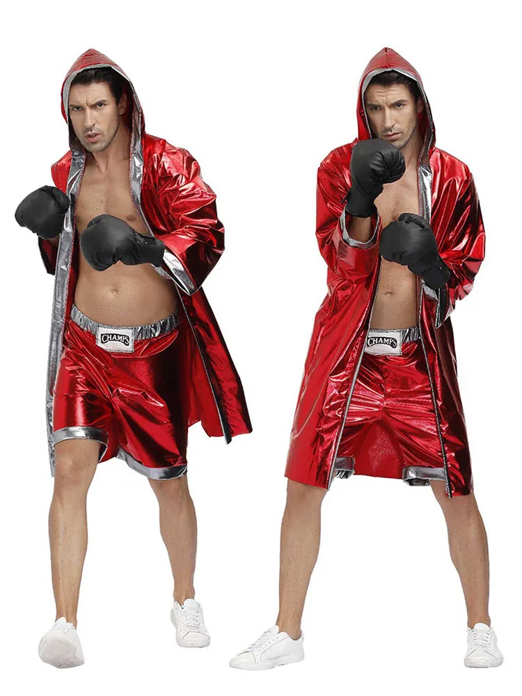 Loween Ensemble de costumes de cosplay de boxe pour hommes et femmes Cany Conférence annuelle Par Funny Boxer Cetition Perfo...