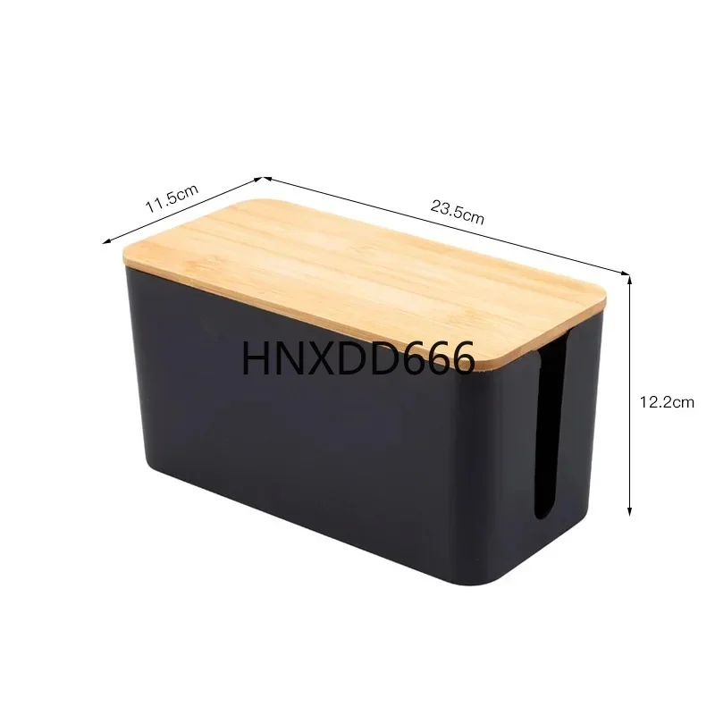 

Creative Bamboo Wood Cable Management and Storage Box for Power Cords and Chargers