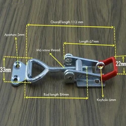 Holding 180KG Hasp Fastener with keyhole,Toggle Latch,Lock,Hasp Catch - Trailer Industrial