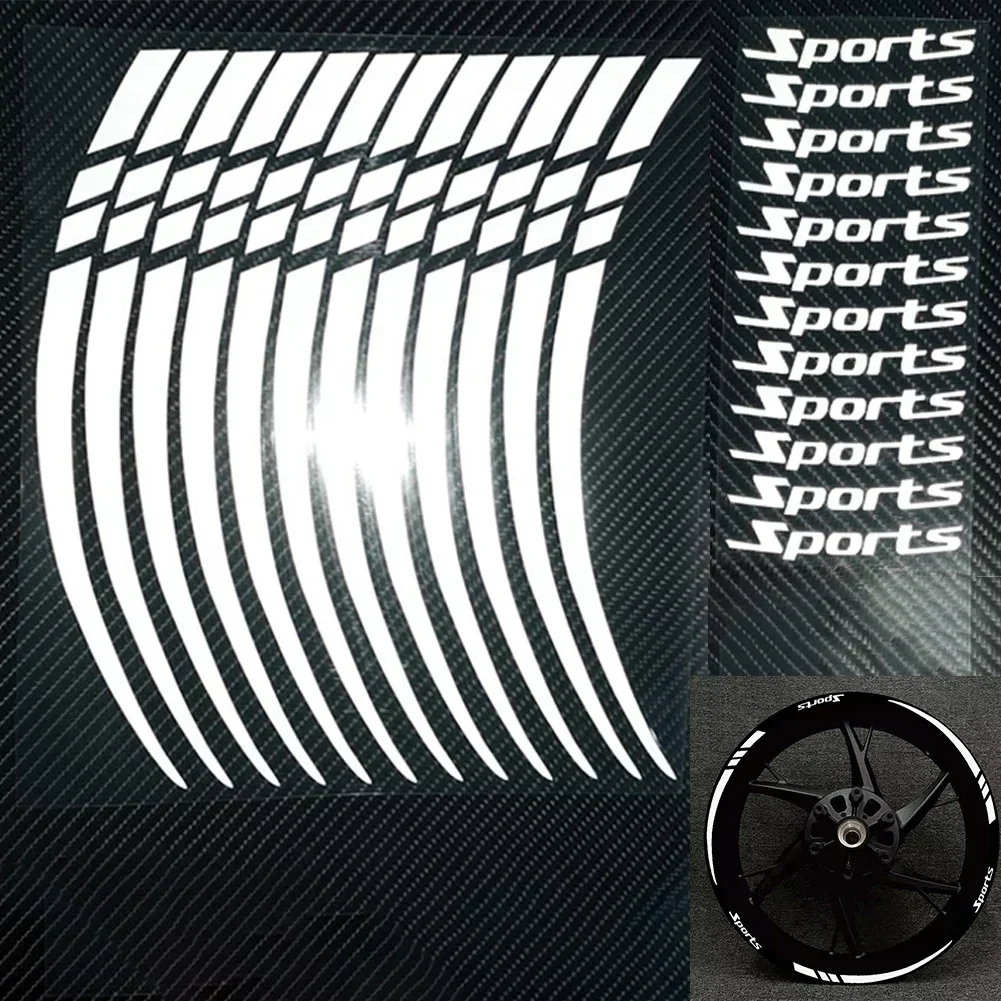 12Pcs Wheel Decals Stickers Reflective Sticker 18-21 Inch Wheels White Motorcycle Wheel Rim Stripe Wheel Decal Tape Sticker