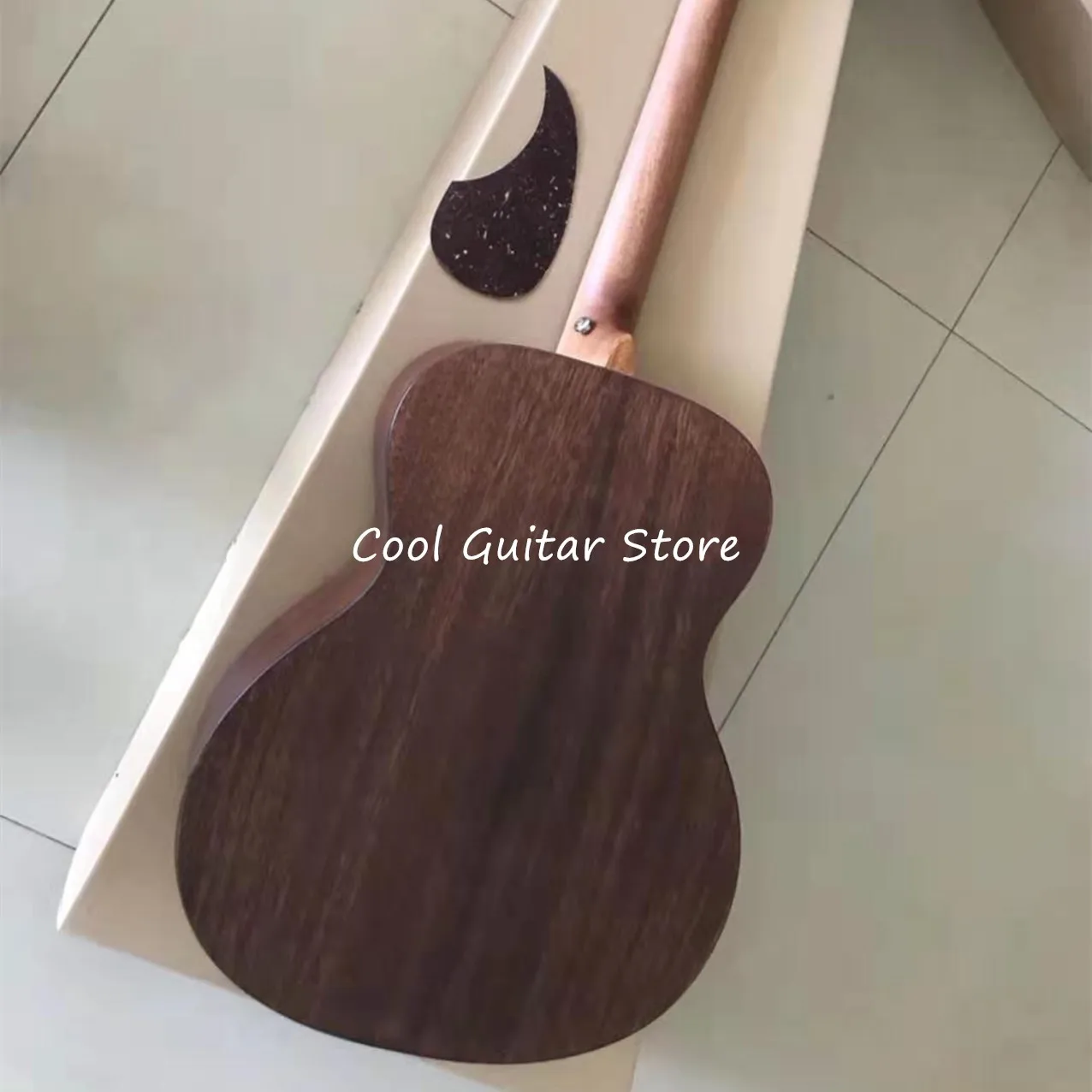 Natural Wood Color Acoustic Guitar,OM Style, Matt Finished Body,Bone Nut, 39 Inches, All Maho Wood, Free Shipping