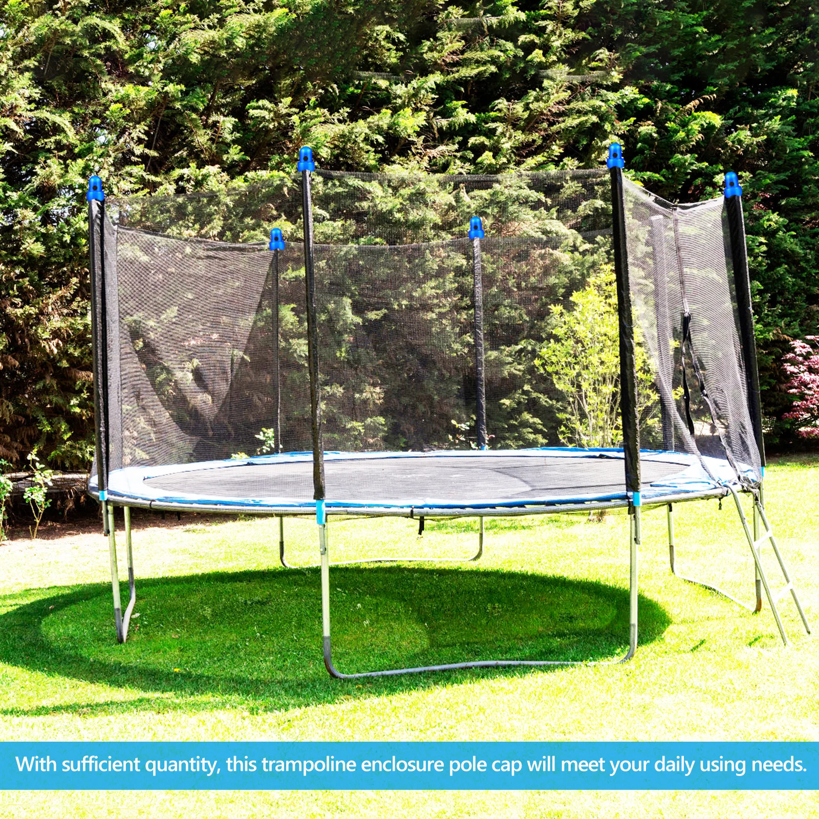 

4Pcs Trampoline Caps Ball Shape Plastic Replacement for 1.5 Inch Diameter Enclosure Poles Net Fixing Accessory