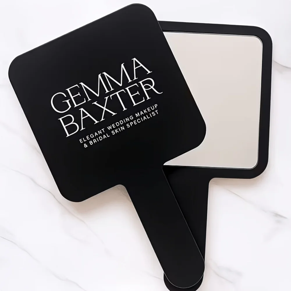 Espelho de Cílios Personalizado/Espelho de Maquiagem Portátil Personalizado/Adereço Fotográfico para Loja/Adereço Personalizado para Técnico de Sobrancelhas, Lembrancinha para Noivas e Madrinhas