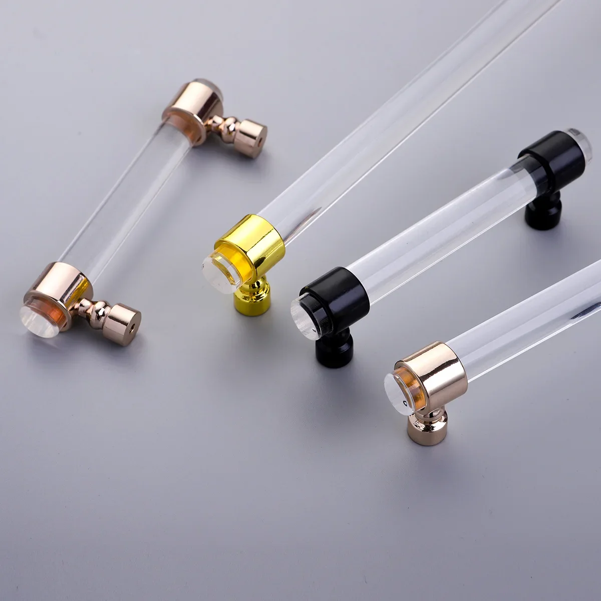 European Fashion Furniture Handles Transparent Color Furnitur Hardwar Cylindrical Home Furniture Acrylic Handle