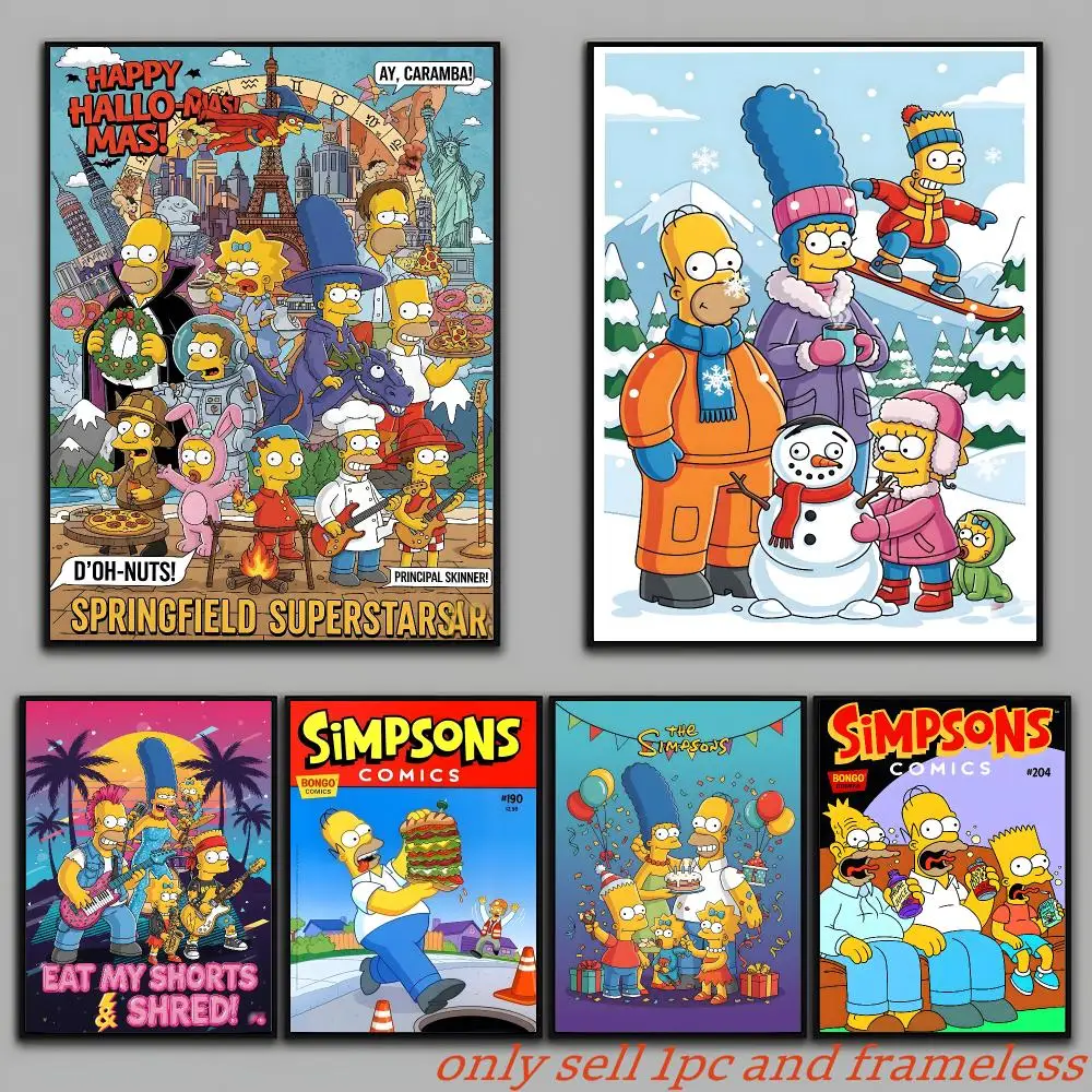 The Simpsons Animated Series Poster Art with prints Home bedroom living room decoration gift