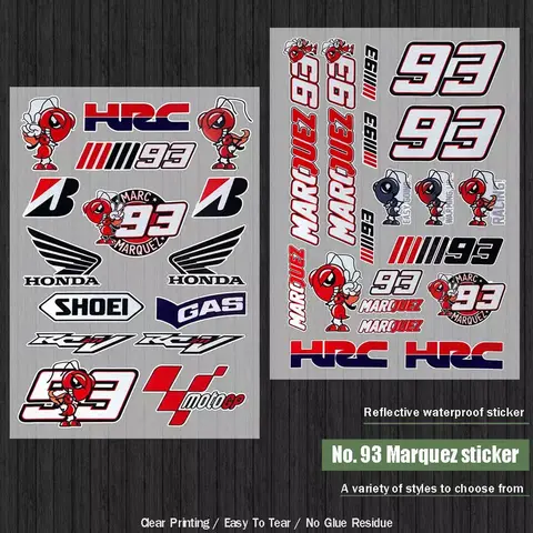 Helmet Reflective Stickers Motorcycle Sponsor Red Ant Decor Decals Scooter Dirt Bike Tail Box Modification Accessories