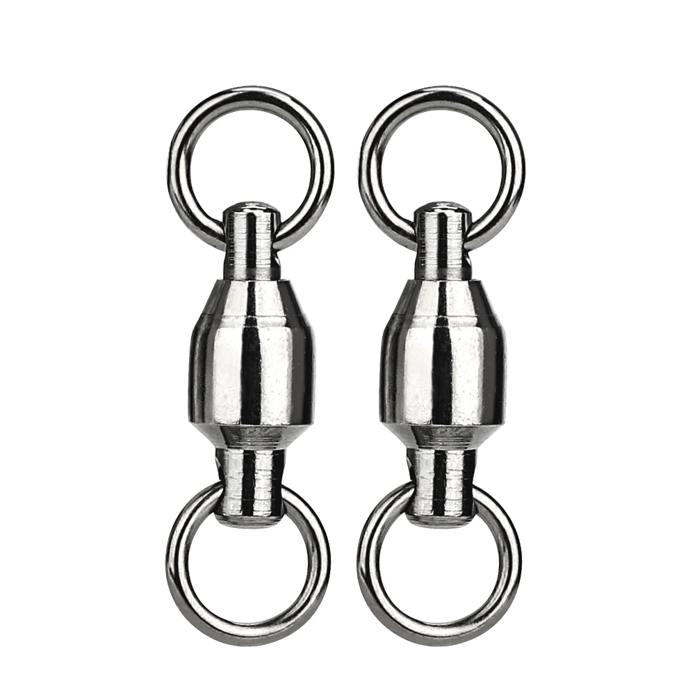 DNDYUJU 20pcs Fishing Swivel Heavy Duty Ball Bearing Connector Rolling Stainless Steel Solid Ring Connector Fishing Accessories
