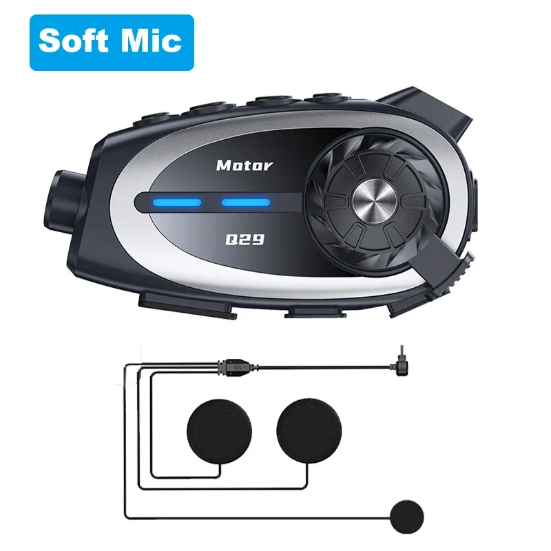 NONE Q29 Motorcycle Helmet Intercom 1080P Video Recorder Black 3
