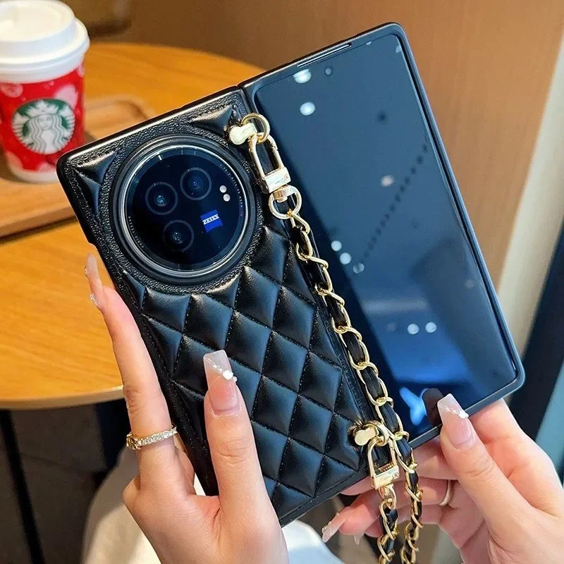 

Чехол для Honor Magic V5 V3 V2 VS со шнурком из ромбовидной кожи, защита от падения, защита от падения