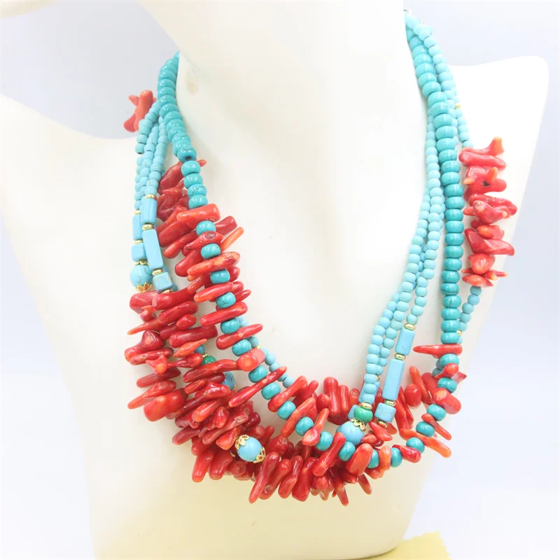 ZFSilver Trendy Jewelry Fashion Luxury Handmade Short Thick Branch Coral Necklace Design Charms For Women Acessories Party Gifts