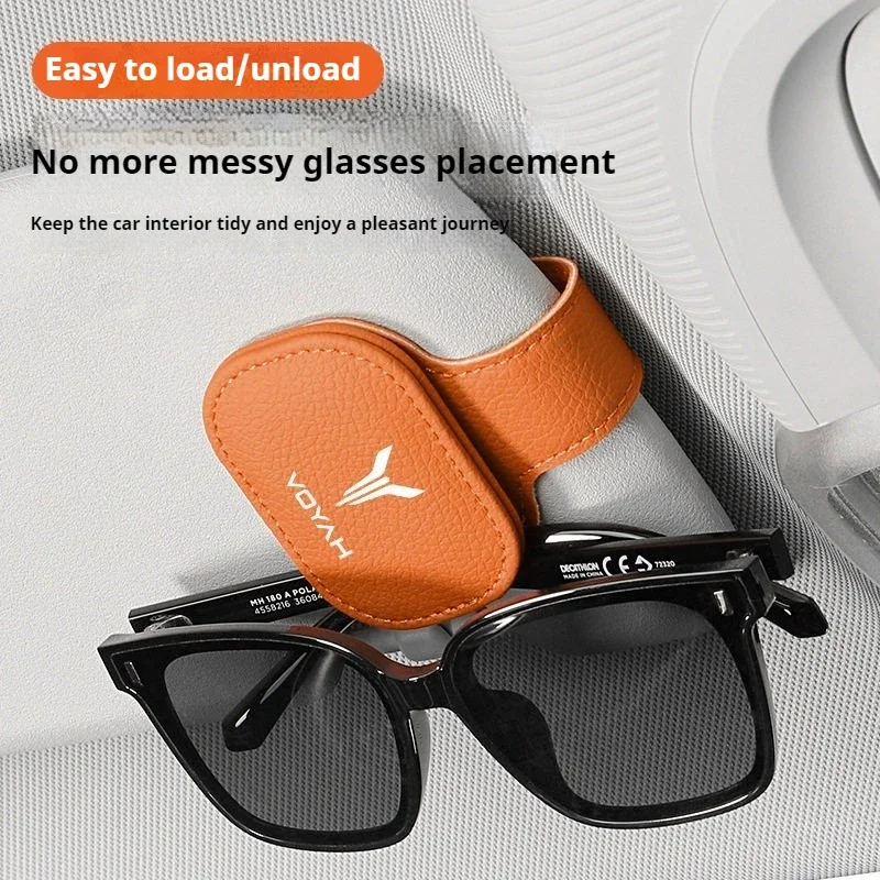 For VOYAH FREE Dream Passion Courage Sun Visor Sunglasses Holder Magnetic Clip On Car Eyewear Organizer