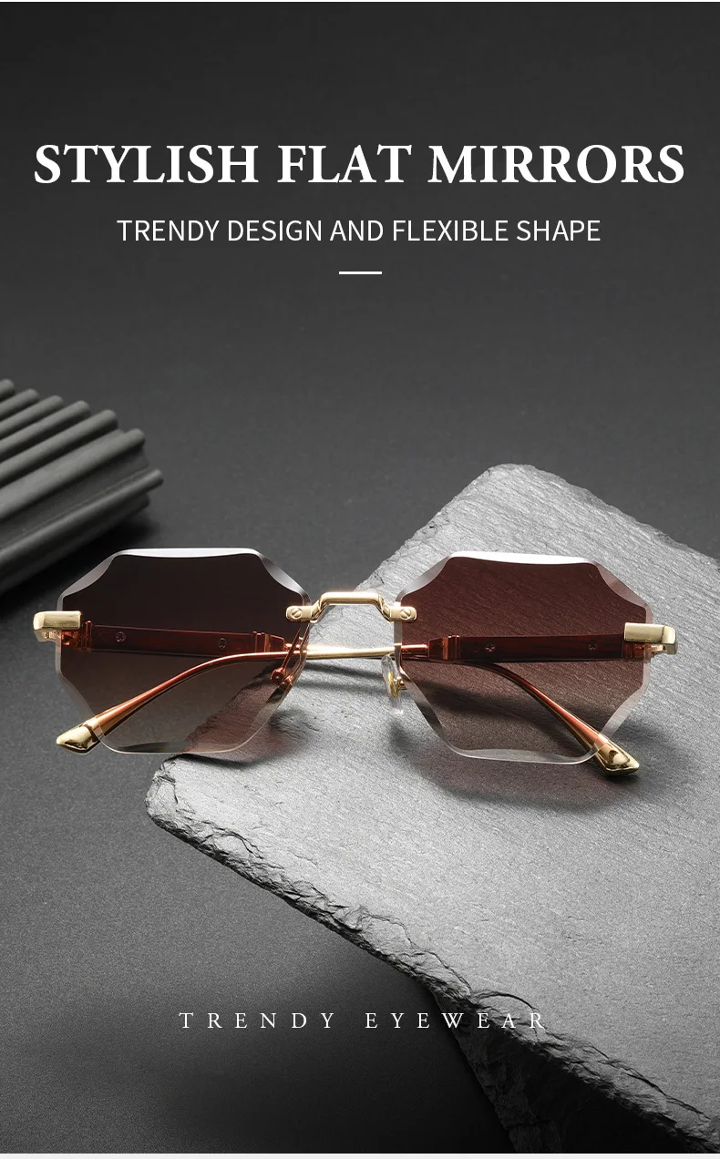 2025 neue Mann Frau Sonnenbrillen Mode Unisex Randlose Sonnenbrille Vielseitig UV400 Brillen Im Freien Fahren Trend C8880-1 – Detail 8