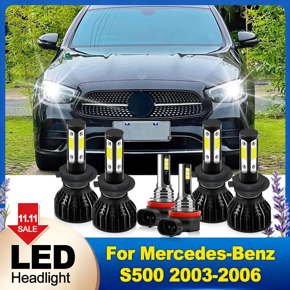 

Светодиодная фара 6000K белого цвета 60000LM дальнего ближнего света противотуманная фара для Mercedes-Benz S500 2003 2004 2005 2006 Plug and Play