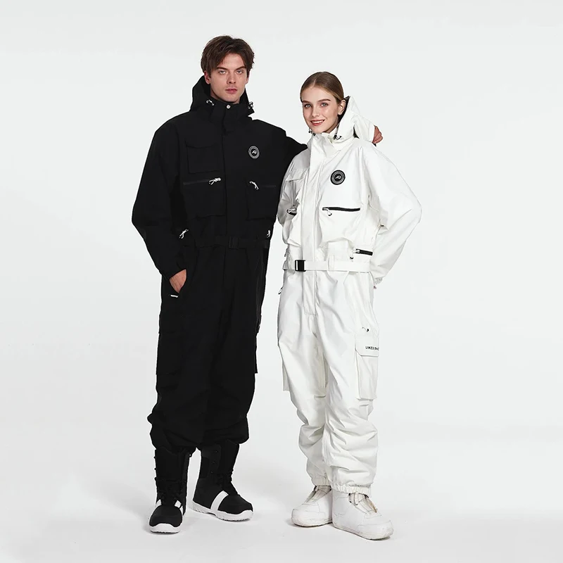 Jumpsuit Ski Suit For Men And Women Loose Version Waterproof And Warm Veneer For Snow Season American-style Jumpsuit Ski Suit