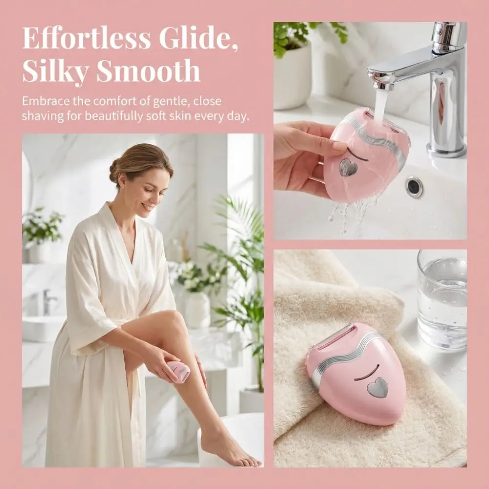 Smart Body-Sensing Hair Removal Device Heart-Shaped Waterproof Electric beard grooming Washable Dry Wet Use