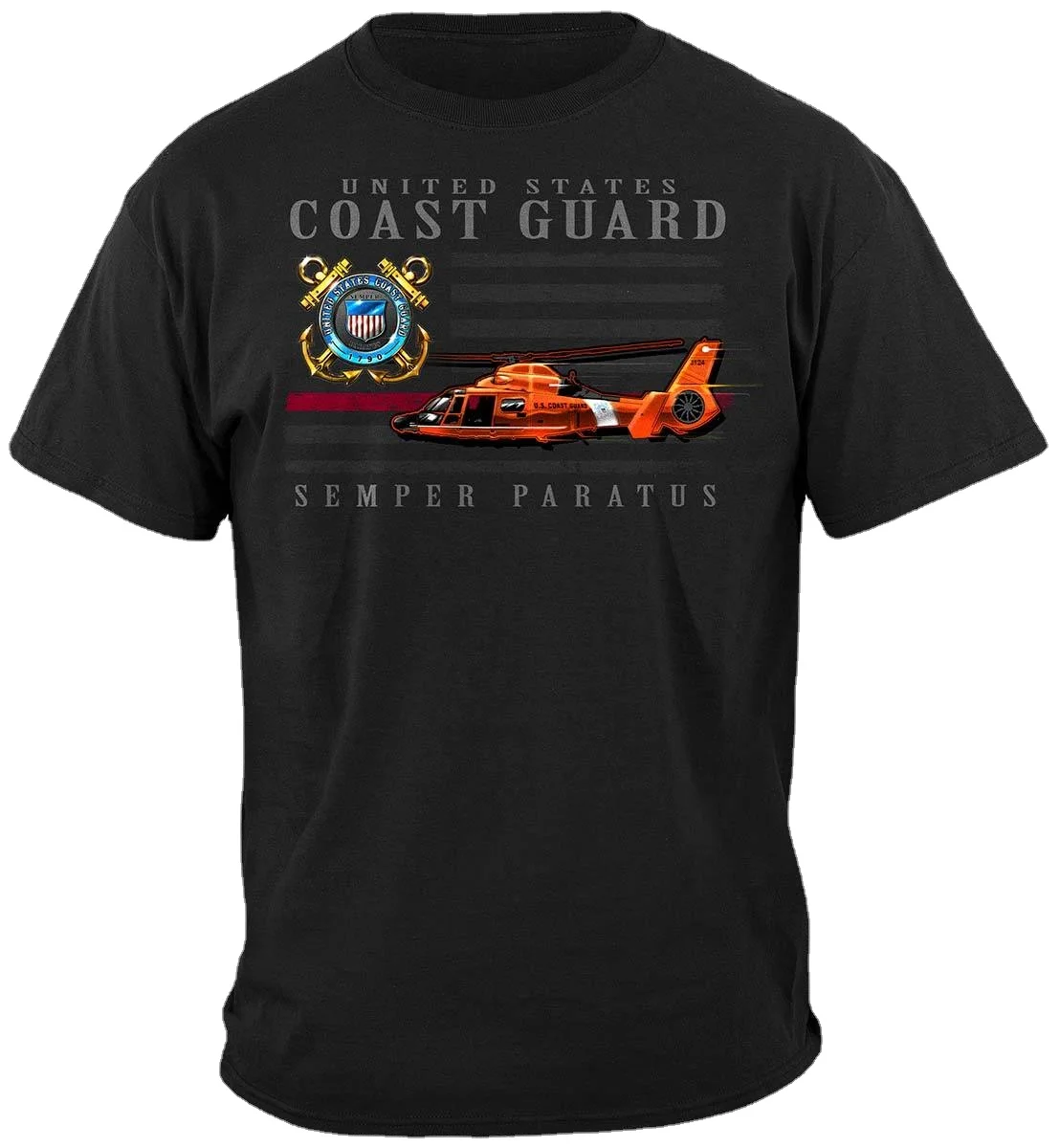 United States Coast Guard Badge Helicopter T-Shirt. Summer Cotton O-Neck Short Sleeve Mens T Shirt New S-3XL