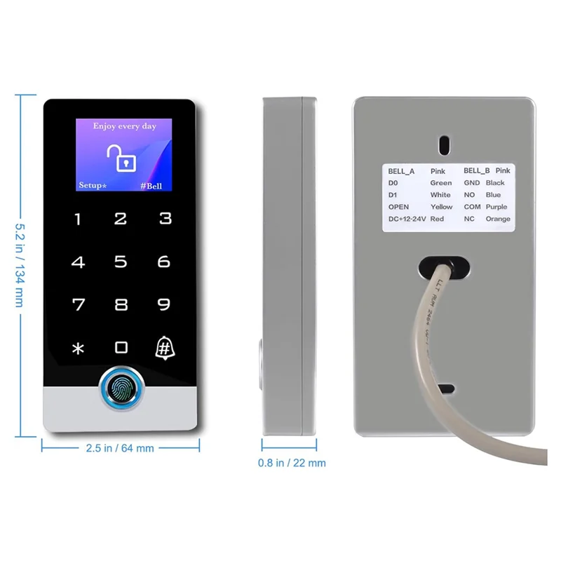 

PHILE-Full Metal Wifi TUYA Access Control System With LED Screen Voice Fingerprint Password Stand-Alone Door Access Keypad