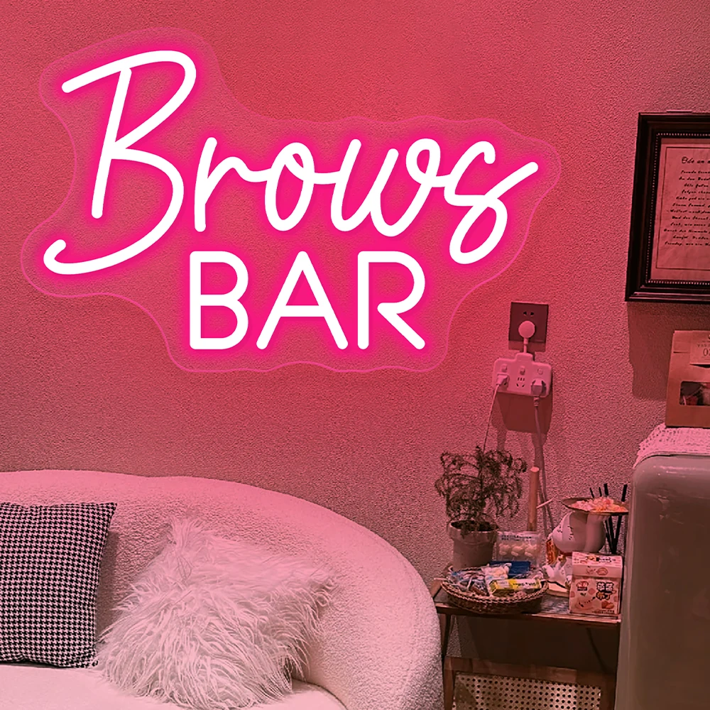 Imagem -04 - Lash Salon Neon Led Sign For Lash Brow Shop Room Decor Luzes de Néon Usb Decoração de Salão de Beleza Business Iluminado Signboard