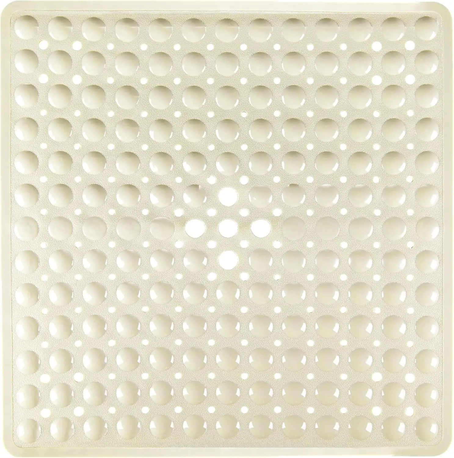1pc Square PVC Bath Mat, 21x21in, Non-slip Shower Mat with Draining Hole And Powerful Suction Cups, Anti-slip, Machine Washable
