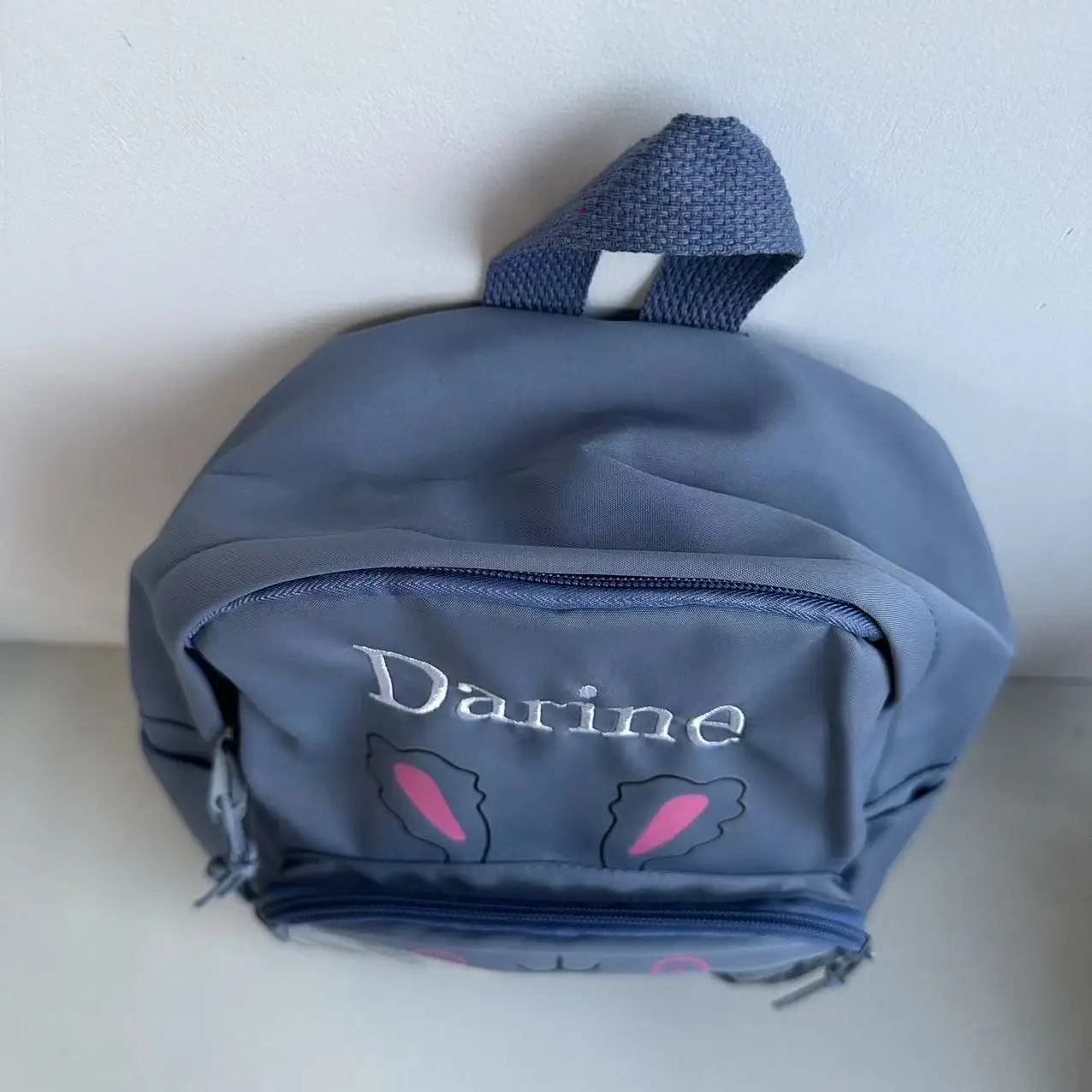 Customized Name Children's Backpack Cartoon Rabbit Nylon Bag, Kindergarten Backpack, Embroidered Name Children's Cute Bag