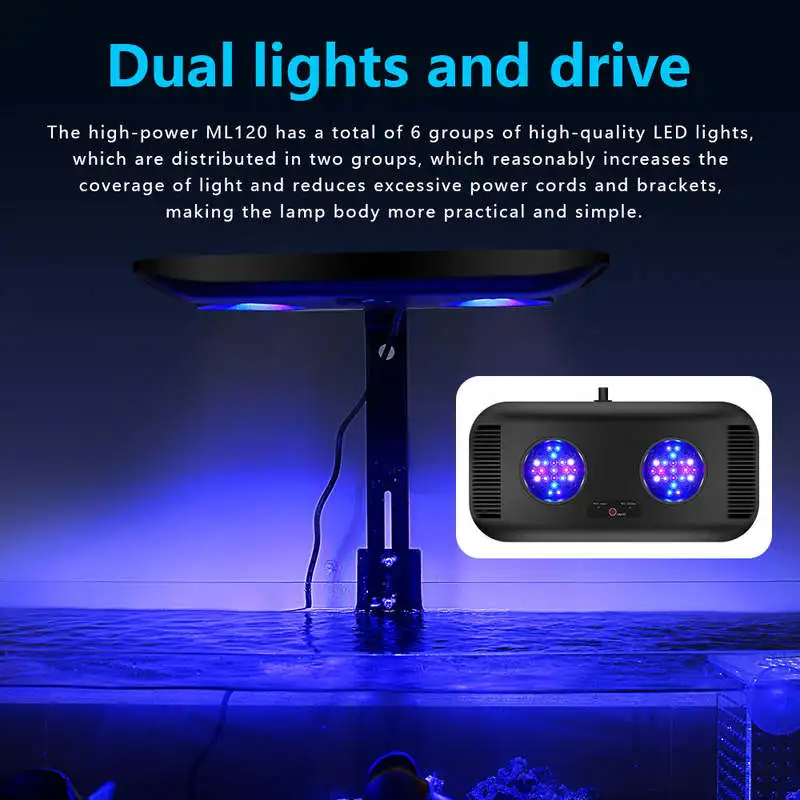 WiFi-Controlled 100W Plastic LED Lighting For Eco-Friendly Aquariums Salt Water Corals Reef Growth Fish Tank Dimming Application