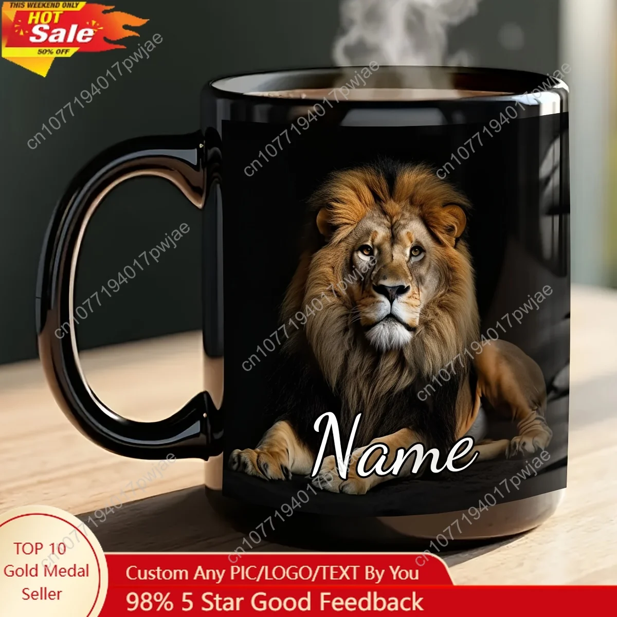 

1pc Personalized Name/Text Ceramic Mug Coffee Cup with Your Own Name, Text, Numbers Dates - 11oz High-Quality Cup Suitable f