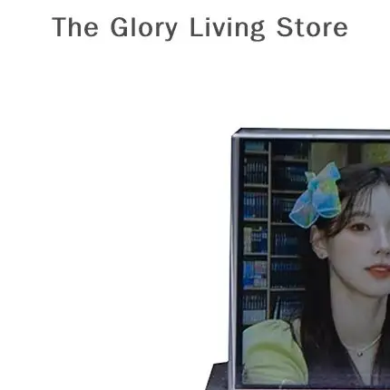 GeekMagic GIFTV Crystal Cube Photo Display Holográfico Desktop Estação Meteorológica Inteligente Relógio Digital com Álbum de Animações GIF