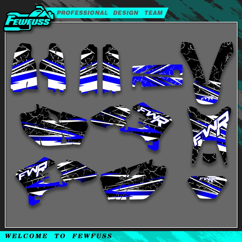

Fewfuss для YAMAHA WRF 250 450 2003 2004 2005 2006, графические наклейки, наклейки для мотоцикла, фон, индивидуальный номер