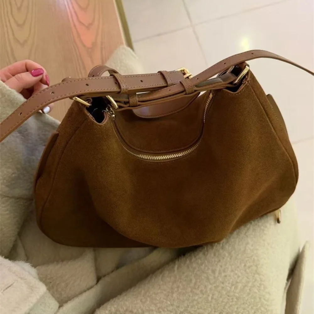 Frosted Cowhide Underarm Bag High-end Single Shoulder Messenger Women's Unique Texture Fashionable Simple and Casual Daily