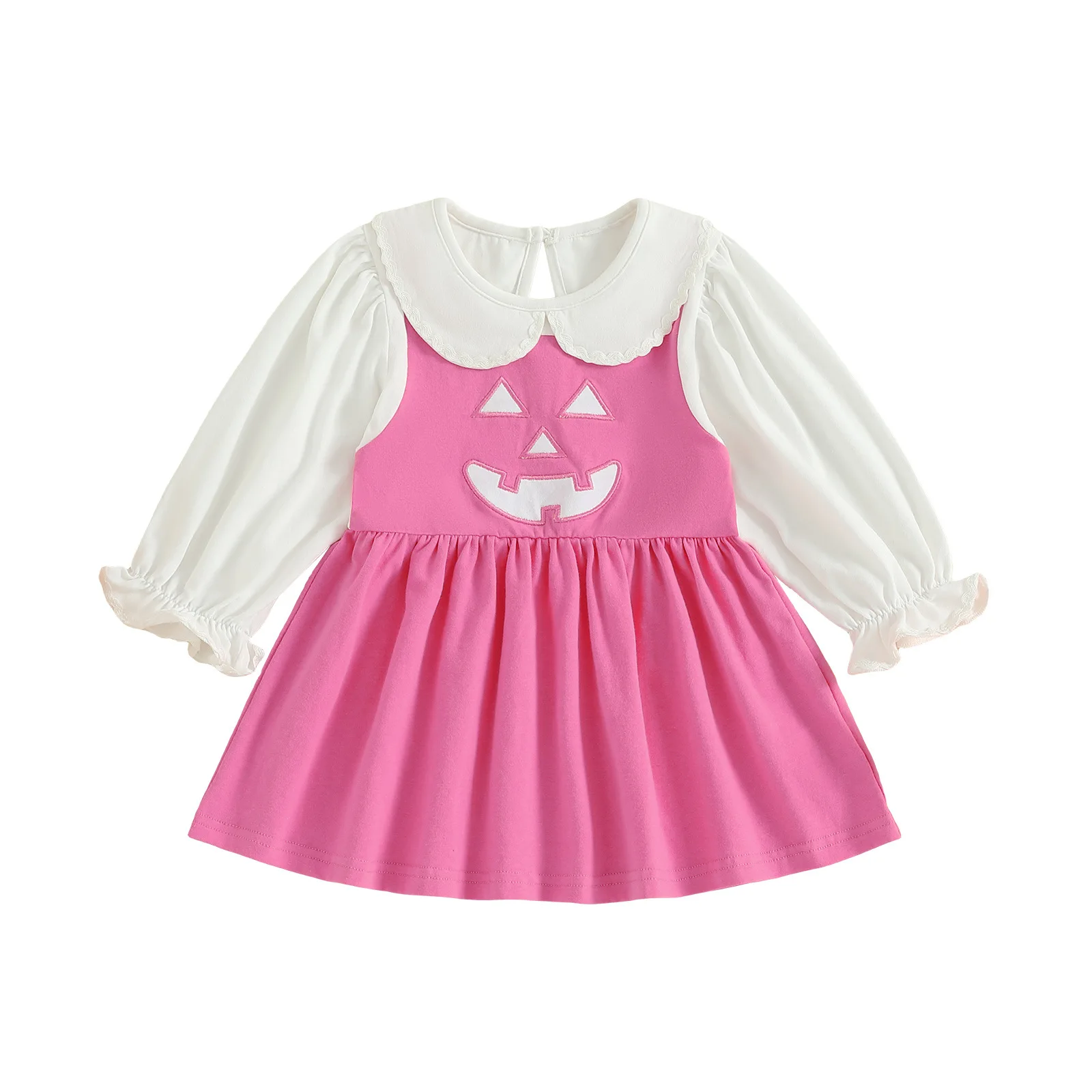 

Рождественское платье для маленьких девочек, удобные и модные короткие платья с длинными рукавами и принтом тыквы для девочек на Хэллоуин