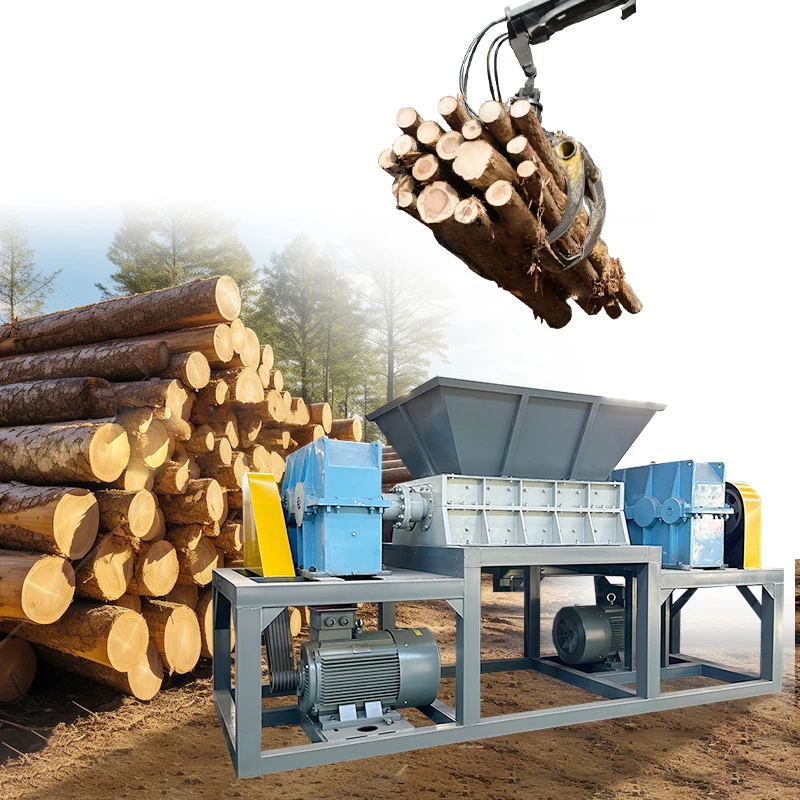 Multi-Functional Wood Panel Furniture Double Shaft Shredder Machine For Foam Mattress Waste Household Motor Pump Bearing