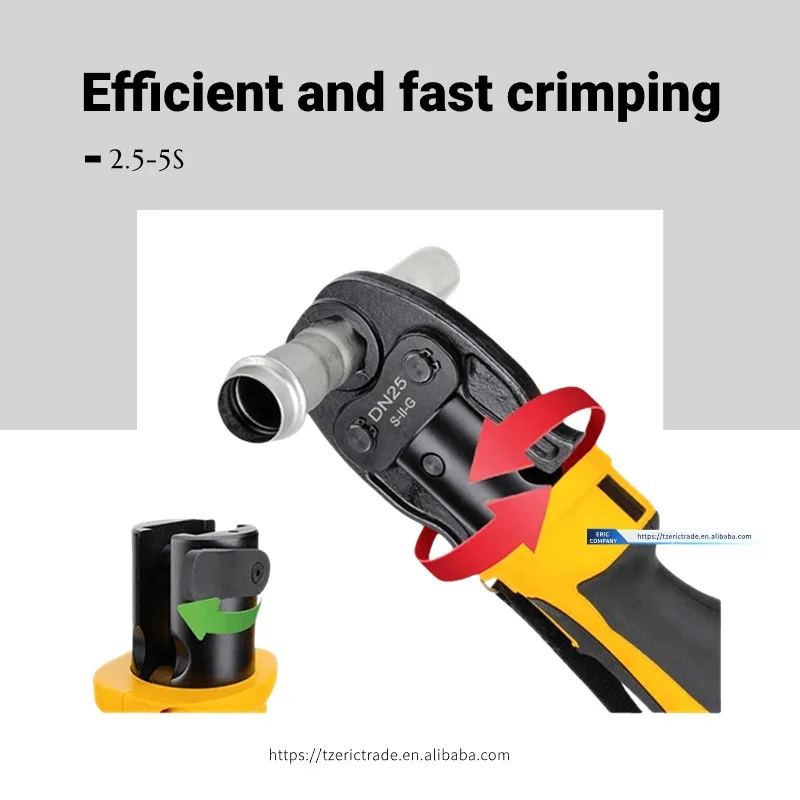 Mini Electric Battery-Powered Brushless Motor HVAC Hydraulic Copper Tube Pipe Crimping Tool Kit PEX Pro Press Pliers