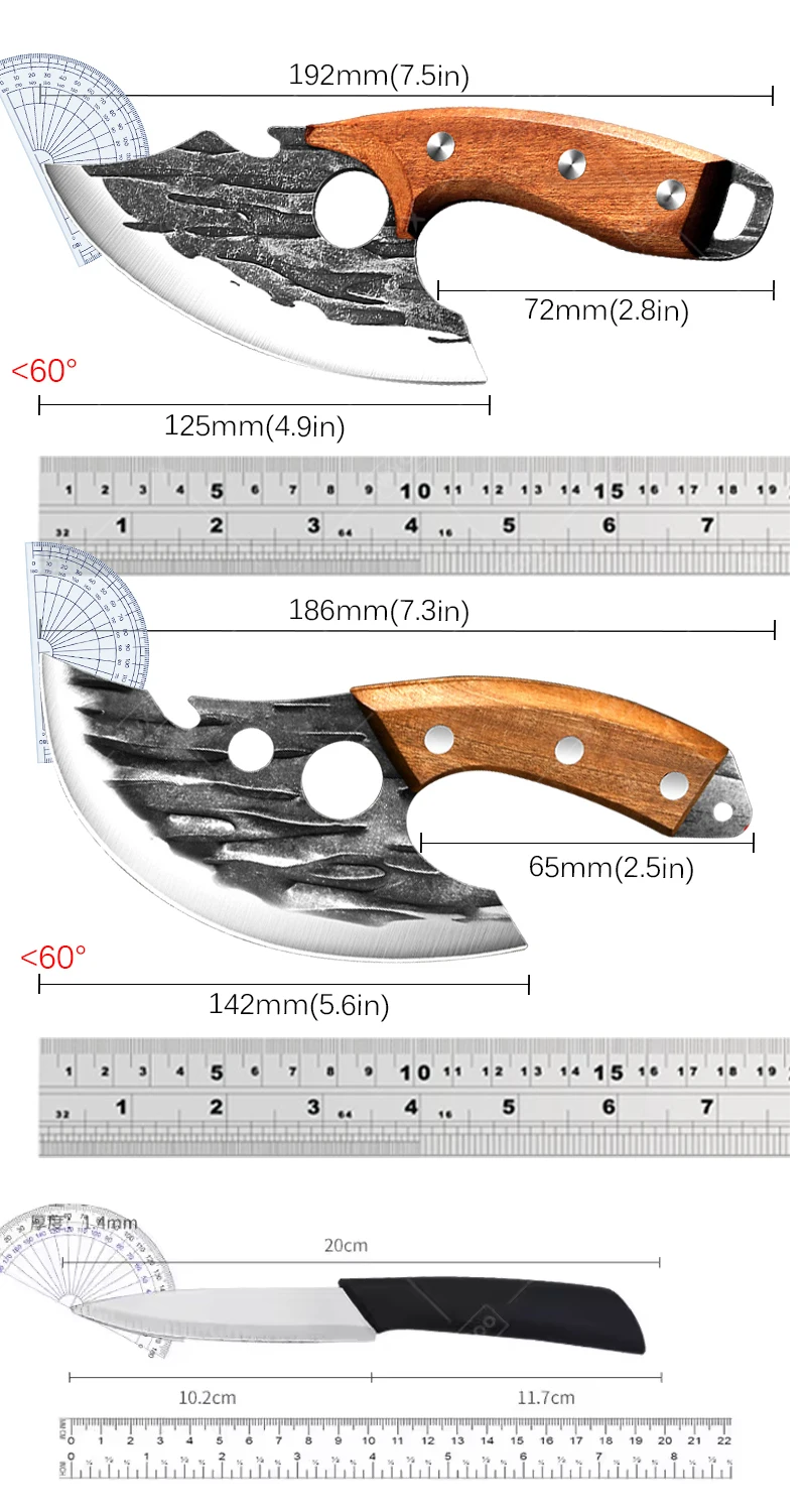 WXCOO Kitchen Knives Meat Cleaver Bottle Opener Multifunctional Barbecue Slicing Knife With Cover Lamb Steak Knife Meat Cutting