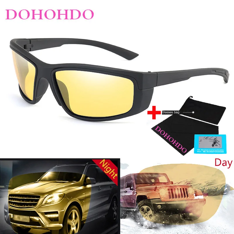 DOHOHDO New Men's Driving Glasses Cycling Glasses Night Vision Cycling Sunglasses For Bicycle Cycling Goggle Polarizing Glasses