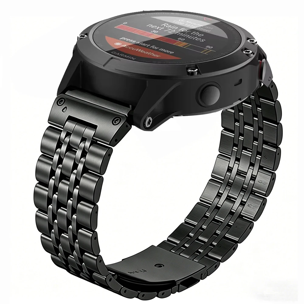 For Garmin 22mm 26mm QuickFit Stainless Steel Watch Band Bracelet For Fenix 8 E 7 7X 6 6X Pro/Instinct 3 2X/Epix Strap Wristband