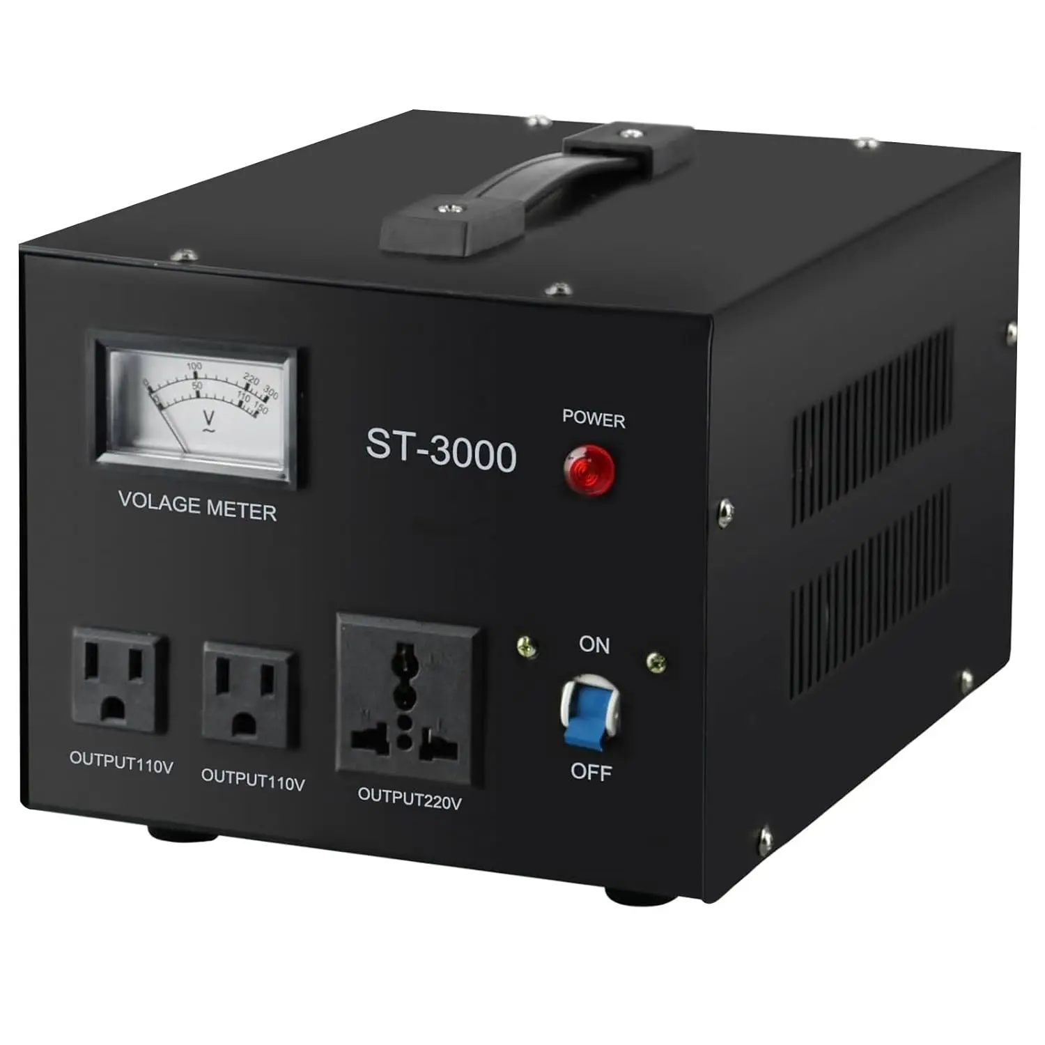 

ST-3000 Voltage Transformer Converter 110V/220V Step Up/Down with Meter and Circuit Breaker Protection