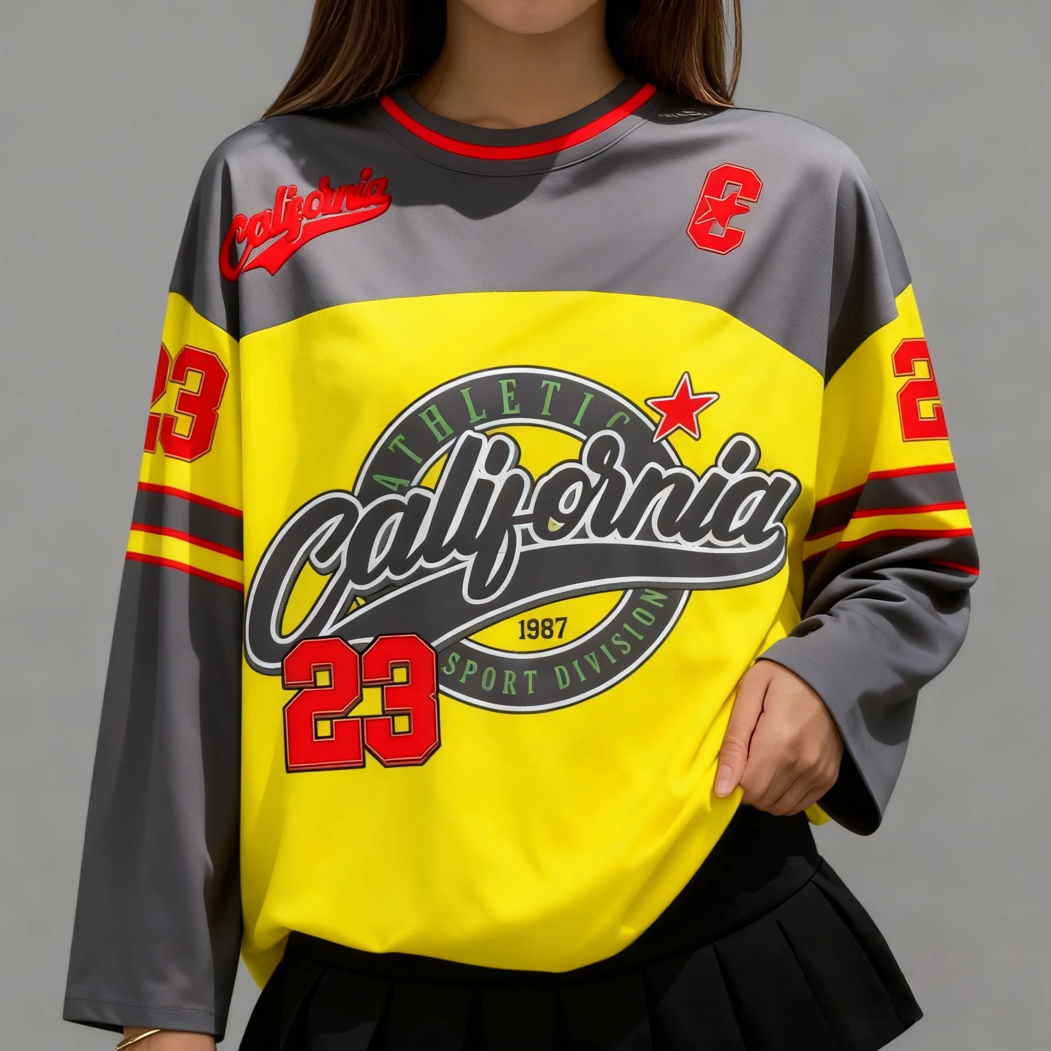 

Горячая весна и осень, американская уличная рубашка большого размера, женская футболка с длинным рукавом Y2K, модная футболка с 3D принтом, спортивная мода