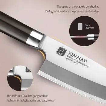 XINZUO 18cm luxusní profesionální nůž Deba X8Cr14MoV kovaná ocel Yanagiba filetovací nože na rybí hlavy z lososa 10 nejlepší prodej nože xinzuo - №9