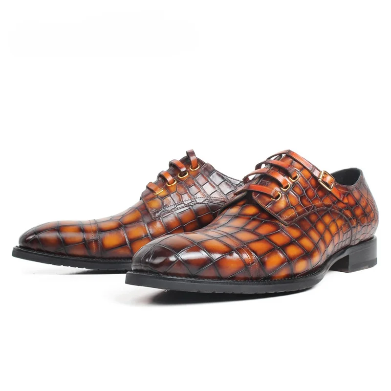 

Crocodile Leather Men dress shoes Men's Derby Shoes - Durable, Comfortable, Breathable & Stylish