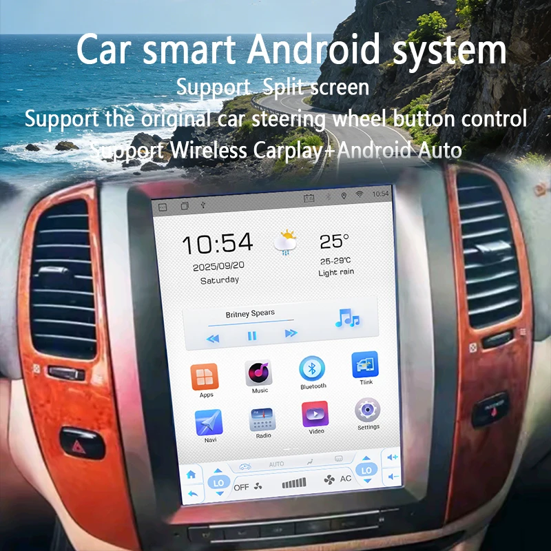 

Для Toyota Land Cruiser LC100 PCM3.1 PCM4.0 12,1 'Android 13, автомобильный радиоприемник, мультимедийный плеер, навигация, GPS, головное устройство Carplay