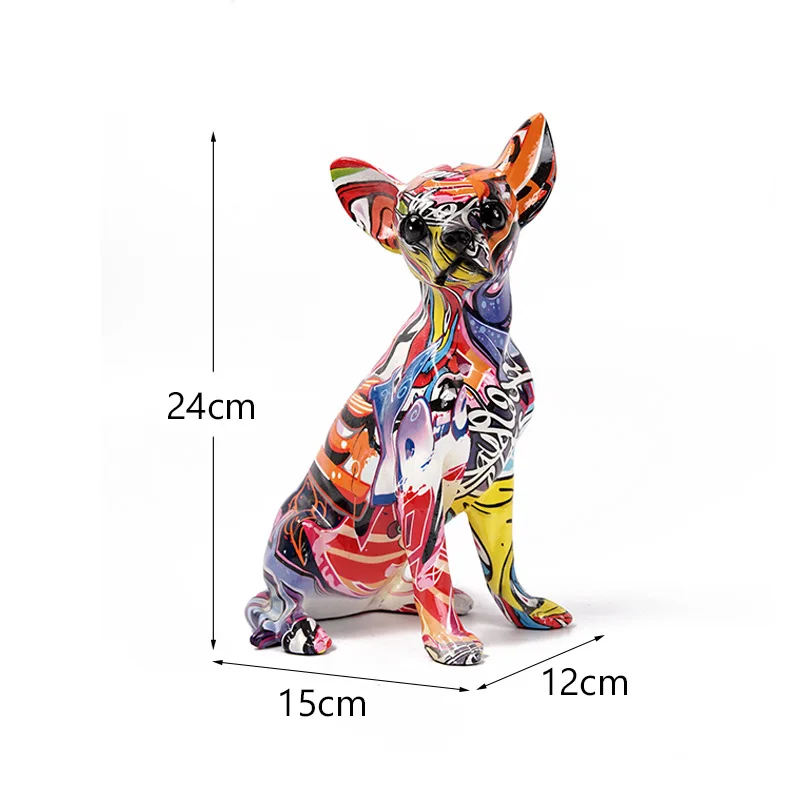 ديكور نقل المياه الجرو الرائع الملون والمبتكر - تشيهواهوا وبولدغ غرفة المعيشة المنزلية مدخل خزانة النبيذ #5