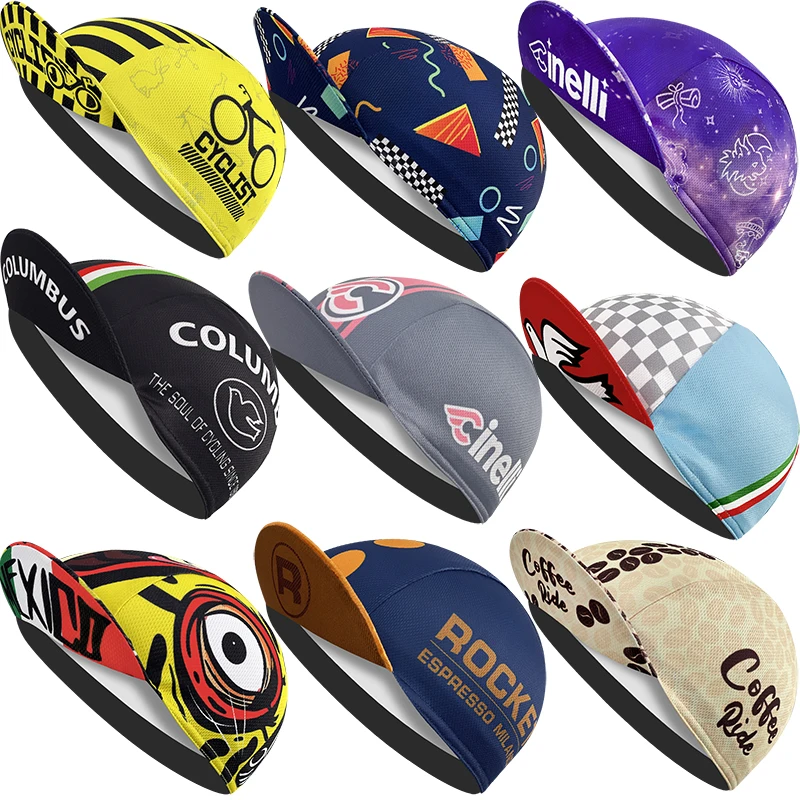 Polyester Quick Dry Cycling Men\'s Caps Road Bike Sports Universal Size Summer Cool Cartoon Print