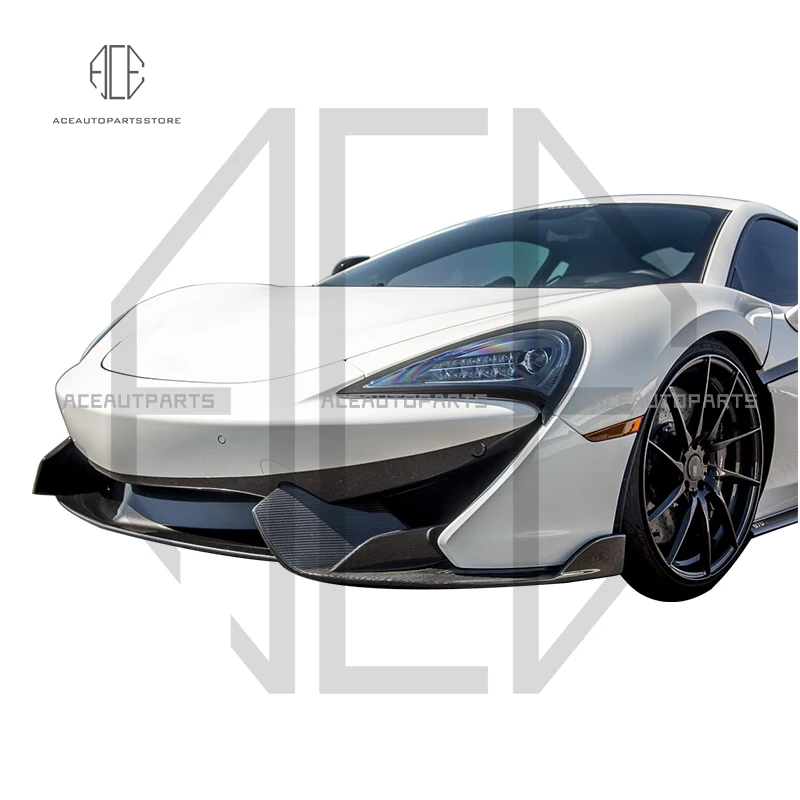 High Glossy Finish Carbon Fiber Car Front Lip Splitter For Mclaren 540C 570S Vors Style