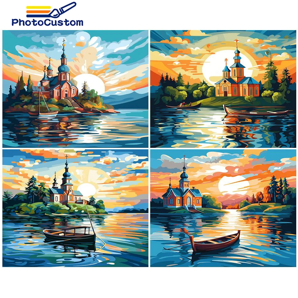 

PhotoCustom Painting By Number On Canvas Handmade Seascape Paints For Adult Kit Drawing Diy Crafts Picture By Numbers Home Decor